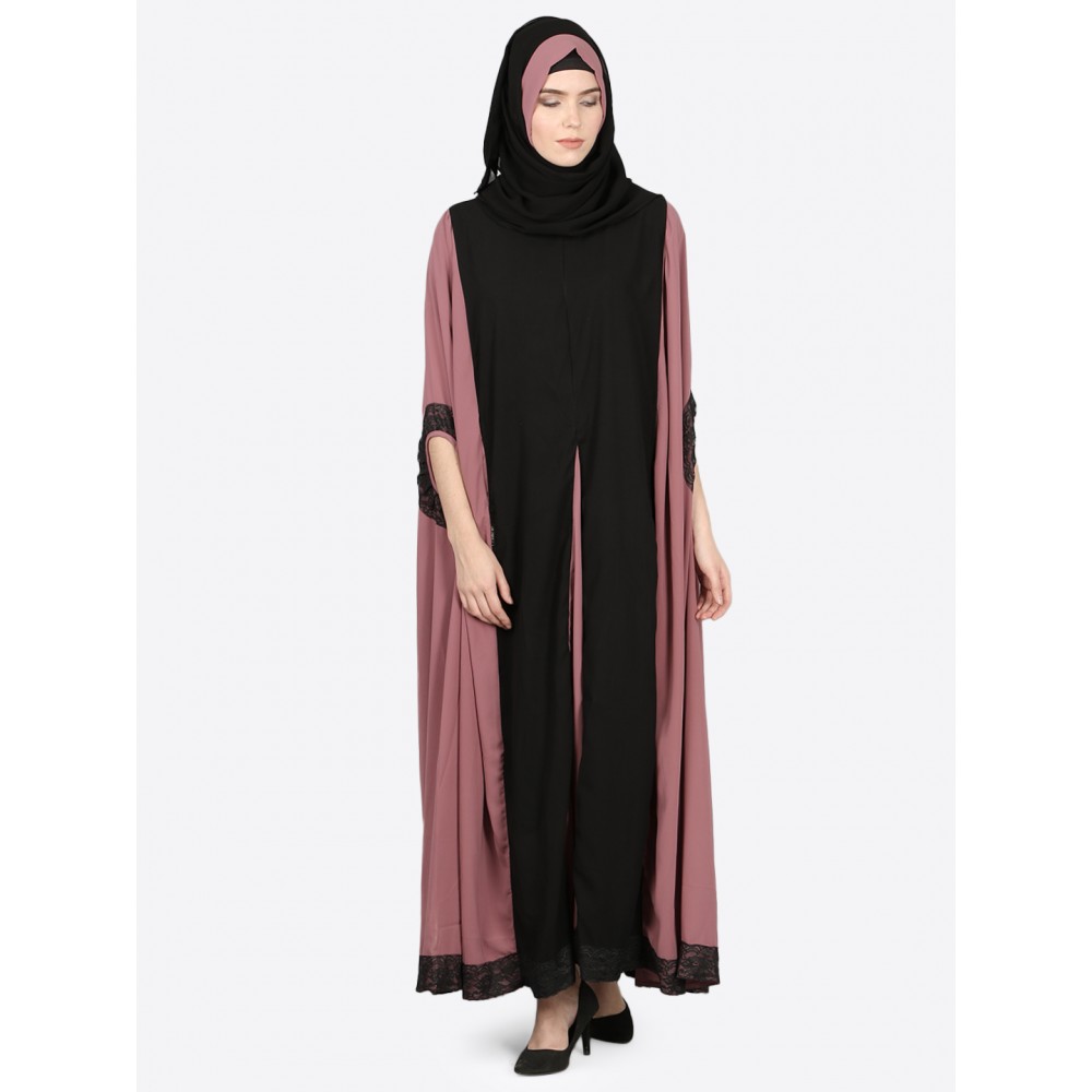 Nazneen Contrast Lace Irani Kaftan