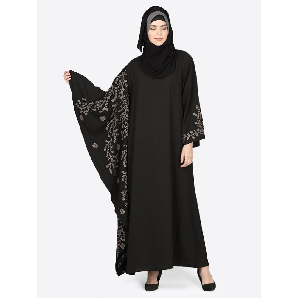 Nazneen Embroidered Butterfly Sleeve Party Abaya
