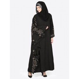 Nazneen Embroidered Butterfly Sleeve Party Abaya