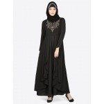 Nazneen Neck Embroidered Party Abaya