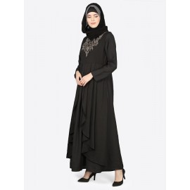 Nazneen Neck Embroidered Party Abaya