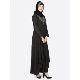 Nazneen Neck Embroidered Party Abaya