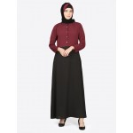 Nazneen Contrast Body Daily Wear Abaya