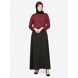 Nazneen Contrast Body Daily Wear Abaya