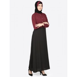 Nazneen Contrast Body Daily Wear Abaya