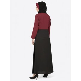 Nazneen Contrast Body Daily Wear Abaya