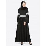 Nazneen Lace At Waist And Sleeve Classic Abaya