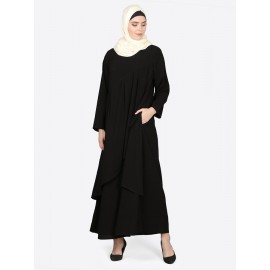 Nazneen Overlapped Panel Casual Abaya