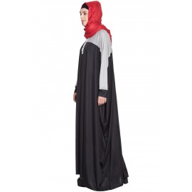Nazneen Kaftan Style Contrast Across Sleeve Irani Abaya