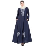 Nazneen Thread Embroidered Umbrella Nida Abaya