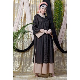 Nazneen Double Layer Hand Embroidered Party Abaya