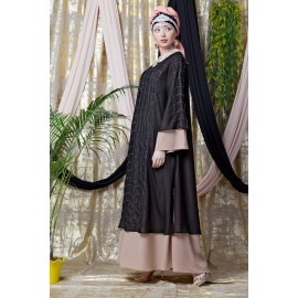 Nazneen Double Layer Hand Embroidered Party Abaya