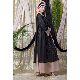 Nazneen Double Layer Hand Embroidered Party Abaya