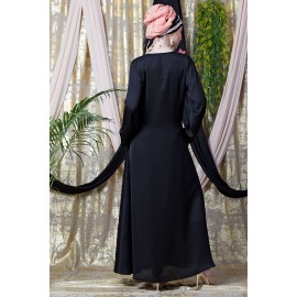 Nazneen applique flowers Hand work Party Nida Abaya