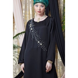 Nazneen Hand Embroidered Flare Nida Abaya