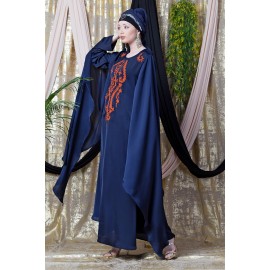 Nazneen Extra Long Wings Sleeve Embroidered Party Abaya