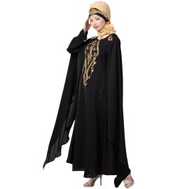 Nazneen Extra Long Wings Sleeve Embroidered Party Abaya