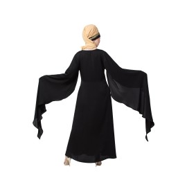 Nazneen Extra Long Wings Sleeve Embroidered Party Abaya