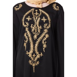 Nazneen Extra Long Wings Sleeve Embroidered Party Abaya