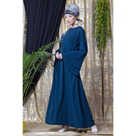 Nazneen Hand Work Teal Party Abaya