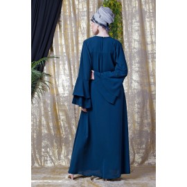 Nazneen Hand Work Teal Party Abaya