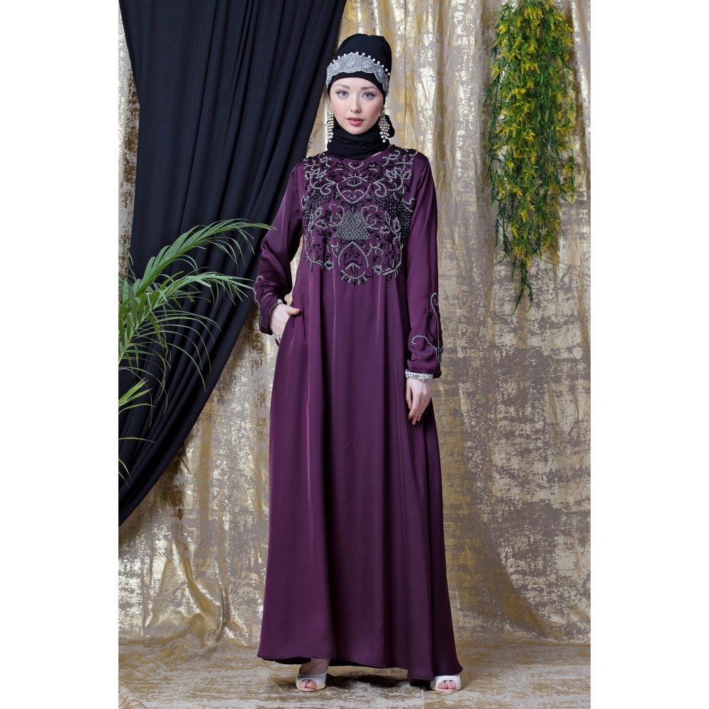 Nazneen Front And Sleeve Hand Embroidered Party Abaya