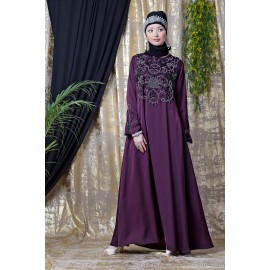 Nazneen Front And Sleeve Hand Embroidered Party Abaya