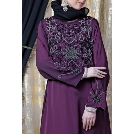 Nazneen Front And Sleeve Hand Embroidered Party Abaya