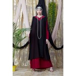 Nazneen Embroidered Neck Band Double Layer Party Abaya