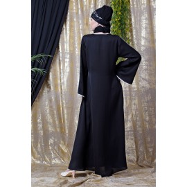 Nazneen Front Hand Embroidered Bell Sleeve Party Abaya