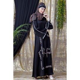 Nazneen Front Hand Embroidered Bell Sleeve Party Abaya