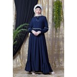 Nazneen Balloon Sleeve Pom Pom Lace Bohemian Abaya