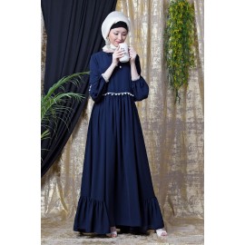 Nazneen Balloon Sleeve Pom Pom Lace Bohemian Abaya