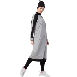 Nazneen Contrast Knits Sports Abaya With Legging