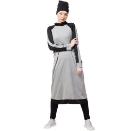 Nazneen Contrast Knits Sports Abaya With Legging