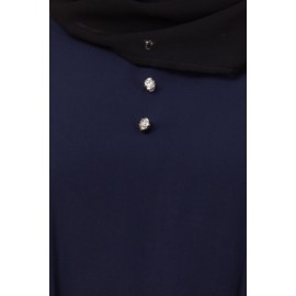 Nazneen Contrast Piping at Sleeve Casual Abaya