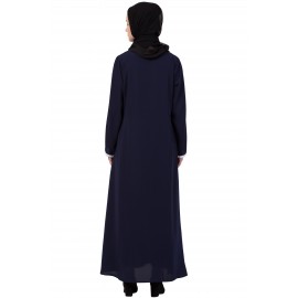 Nazneen Contrast Piping at Sleeve Casual Abaya