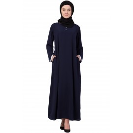 Nazneen Contrast Piping at Sleeve Casual Abaya