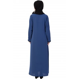 Nazneen Contrast Piping at Sleeve Casual Abaya