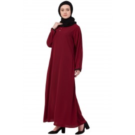 Nazneen Contrast Piping at Sleeve Casual Abaya