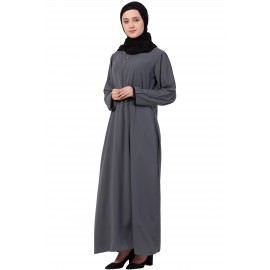 Nazneen Contrast Piping at Sleeve Casual Abaya