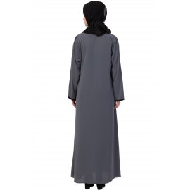 Nazneen Contrast Piping at Sleeve Casual Abaya