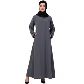 Nazneen Contrast Piping at Sleeve Casual Abaya