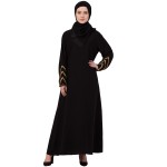 Nazneen Golden Triangle Lace at Sleeve Casual Abaya