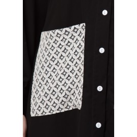 Nazneen Front Open White Patch Pocket Casual Abaya