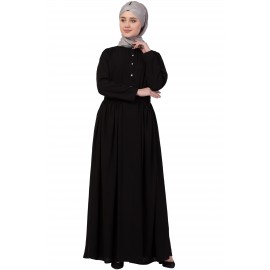 Nazneen Front Gathered Pocket Casual Abaya