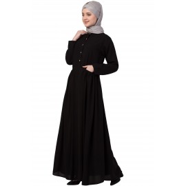 Nazneen Front Gathered Pocket Casual Abaya