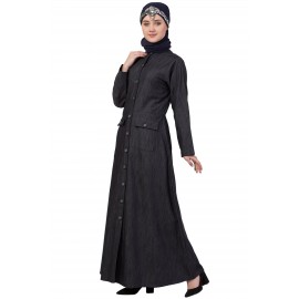 Nazneen Patch Pocket Denim Abaya