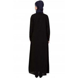 Nazneen Princess Seam Contrast Piping Executive Abaya