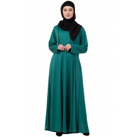 Nazneen Contrast Piping Flare Knits Abaya